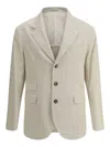 Brunello Cucinelli Velvet Blazer Jacket In Neutral