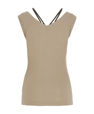 Brunello Cucinelli Ribbed Vest In Neutral