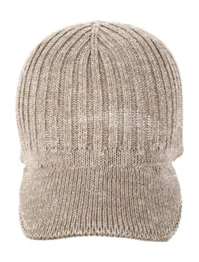 Pre-owned Brunello Cucinelli Ribbed-knit Baseball Cap. W/tags In Brown