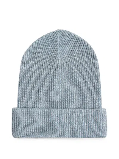 Brunello Cucinelli Kids' Ribbed-knit Beanie Hat In Blue
