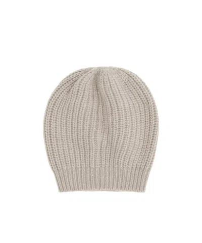 Brunello Cucinelli Ribbed-knit Beanie Hat In Light Gray