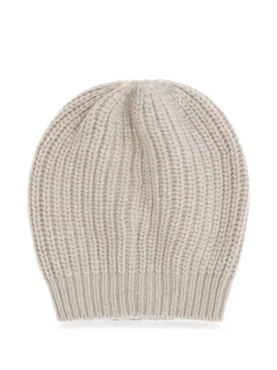 Brunello Cucinelli Ribbed-knit Beanie Hat In Pattern