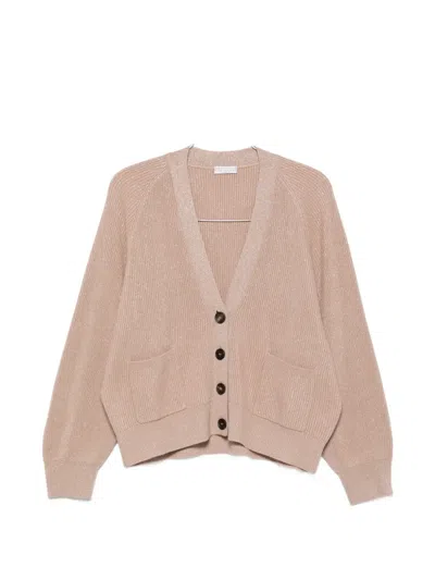 Brunello Cucinelli Ribbed-knit Cardigan In Pink