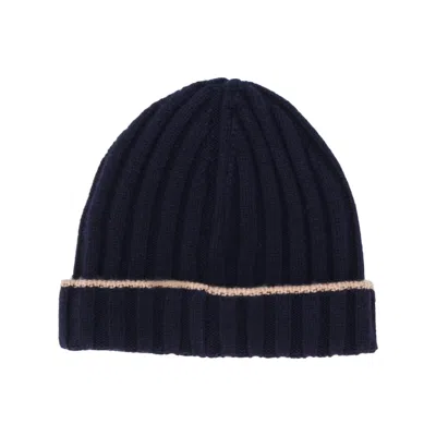 Brunello Cucinelli Ribbed-knit Cashmere Beanie Hat In Blue