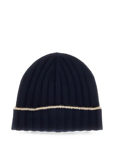Brunello Cucinelli Ribbed-knit Cashmere Beanie Hat In Blue