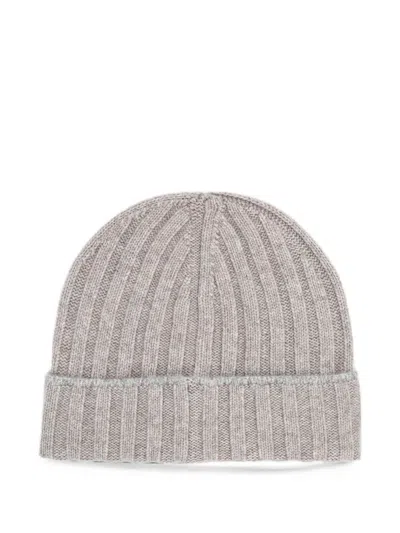 Brunello Cucinelli Ribbed-knit Cashmere Beanie Hat In Gold