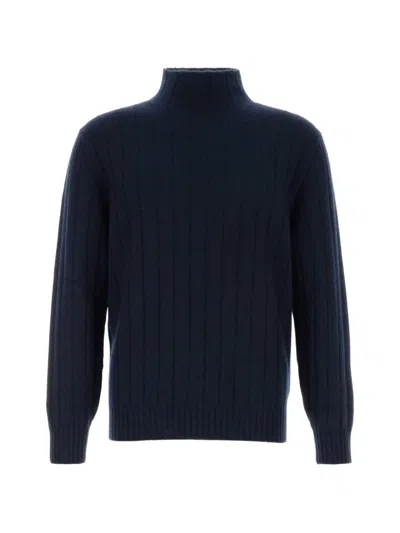 Brunello Cucinelli Cashmere Sweater High Neck Long Sleeves In Black
