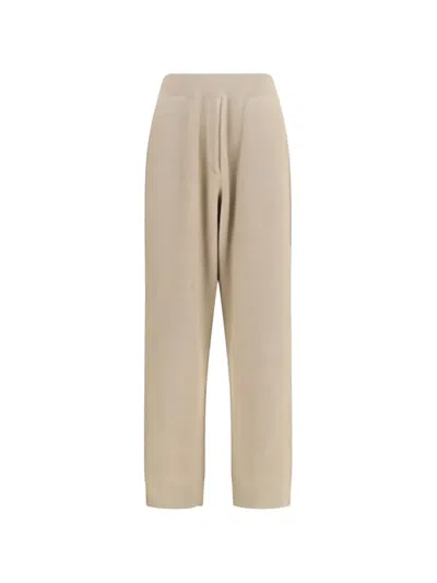Brunello Cucinelli Ribbed-knit Cashmere Trousers In Brown