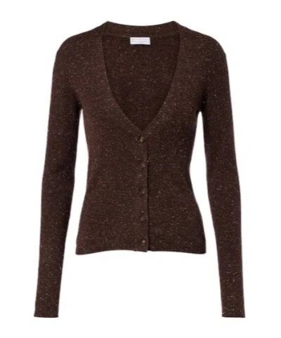 Brunello Cucinelli Ribbed-knit Cashmere-blend Cardigan In Burgundy
