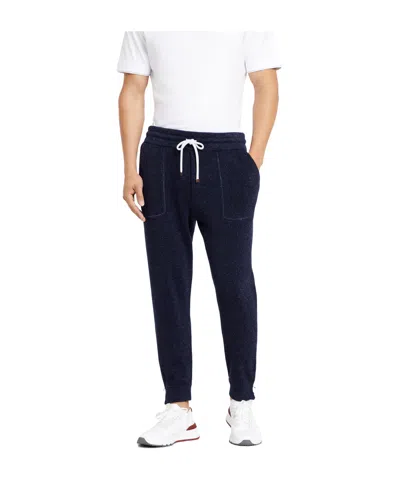 Brunello Cucinelli Ribbed-knit Cotton-blend Track Pants In Black