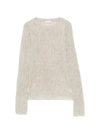 Brunello Cucinelli Ribbed-knit Long-sleeve Knit In White