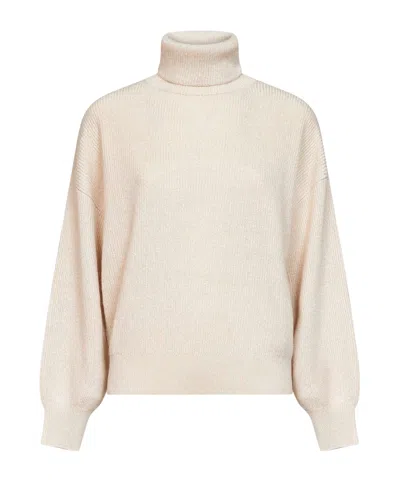 Brunello Cucinelli Ribbed-knit Roll-neck Sweater In Pink
