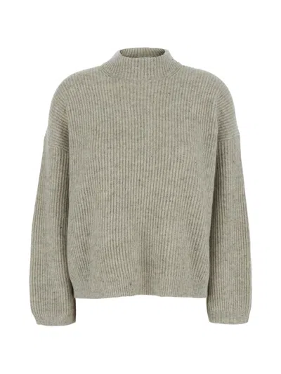 Brunello Cucinelli Ribbed-knit Sweater In Gray