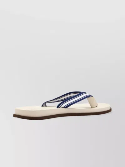 BRUNELLO CUCINELLI RIBBON STRAP FLAT SOLE SANDALS