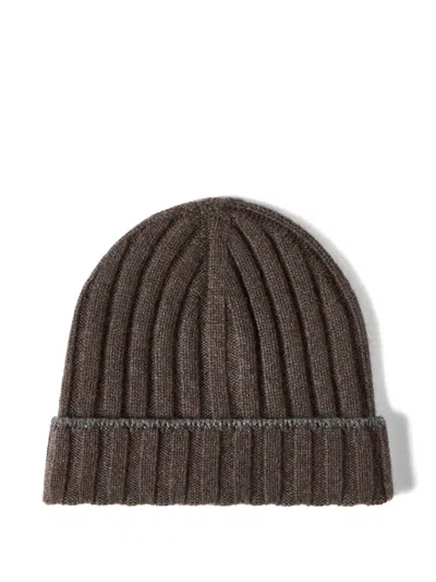 Brunello Cucinelli Cashmere Rib-knit Beanie In Purple