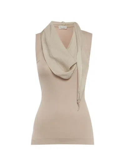 Pre-owned Brunello Cucinelli Rib-knit Tank Top In Neutral