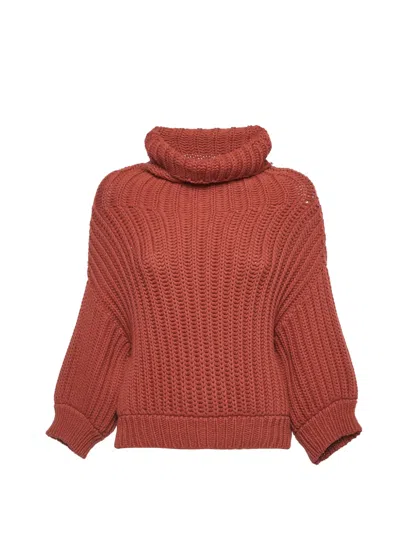 Pre-owned Brunello Cucinelli Rib-knit Turtle-neck Sweater In Red