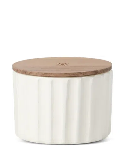 Brunello Cucinelli Ridged Ceramic Scented Candle In White