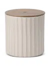 Brunello Cucinelli Large Scented Candle In Ridged Ceramic Vessel With Walnut Wood Lid In Neutral