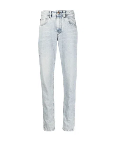 Brunello Cucinelli Roll-cuffs Straight-leg Jeans In White