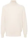 Brunello Cucinelli Roll-neck Cashmere Jumper In Neutrals