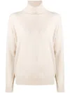 Brunello Cucinelli Roll-neck Cashmere Jumper In White