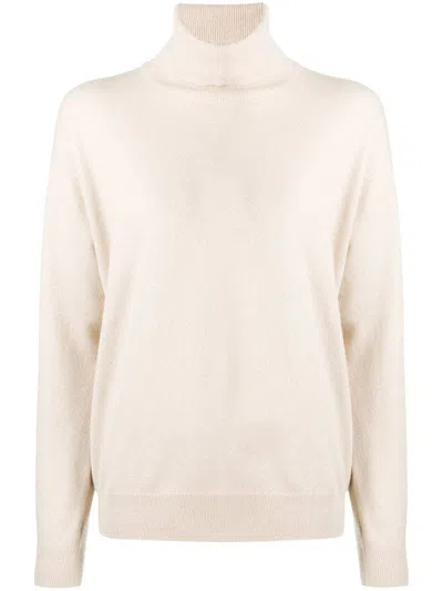 Brunello Cucinelli Roll-neck Cashmere Jumper In White