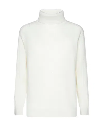 Brunello Cucinelli Roll-neck Cashmere Jumper In White