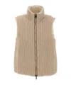 Brunello Cucinelli Reversible Knit Insert Vest In Pink