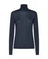 Brunello Cucinelli Roll-neck Fitted Sweater In Blue