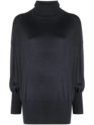 Brunello Cucinelli Roll-neck Knitted Jumper In Blue