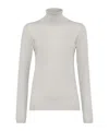 Brunello Cucinelli Cashmere-silk Glitter Turtleneck Sweater In White