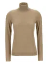 Brunello Cucinelli Roll-neck Long-sleeved Sweater In Neutral