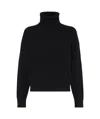 Brunello Cucinelli Black Virgin Wool, Cashmere And Silk Turtleneck Sweater In Black