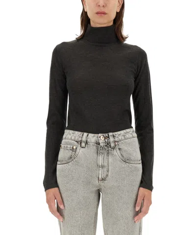 Brunello Cucinelli Roll-neck Sweater In Gray