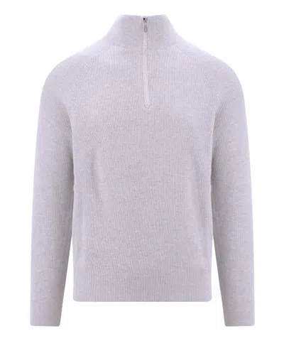 Brunello Cucinelli Roll-neck Sweater In Grey