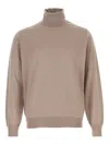 Brunello Cucinelli Roll-neck Sweater In Neutral