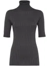 Brunello Cucinelli Roll-neck Top In 灰色