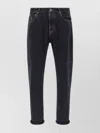 Brunello Cucinelli Rolled Cuff Five-pocket Denim Trousers In Black