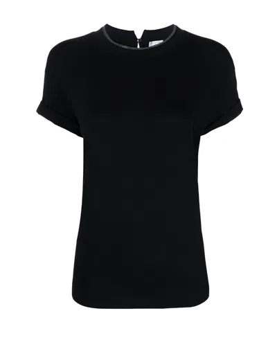 BRUNELLO CUCINELLI BRUNELLO CUCINELLI EMBELLISHED CREWNECK T-SHIRT