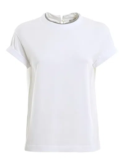 Brunello Cucinelli Rolled-sleeve T-shirt In White