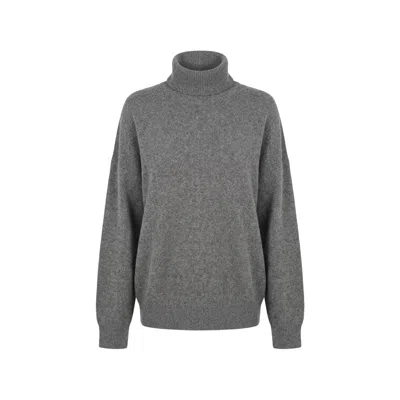 Brunello Cucinelli Roll-neck Cashmere Sweater In Gray