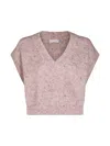 Brunello Cucinelli Ribbed-knit Top In Nude & Neutrals