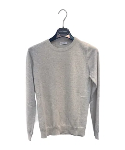 Brunello Cucinelli Round-collar And Long-sleeved Sweater In Gray