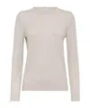 Brunello Cucinelli Round-collar And Long-sleeved Sweater In Beige
