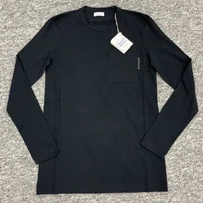Brunello Cucinelli Round Collar And Long-sleeved T-shirt In Black