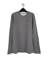 Brunello Cucinelli Round Collar And Long-sleeved T-shirt In Gray