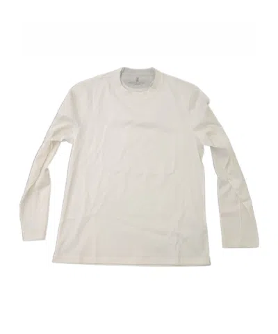 Brunello Cucinelli Round Collar And Long-sleeved T-shirt In White
