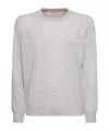 Brunello Cucinelli Grey Cotton Crewneck Sweater
