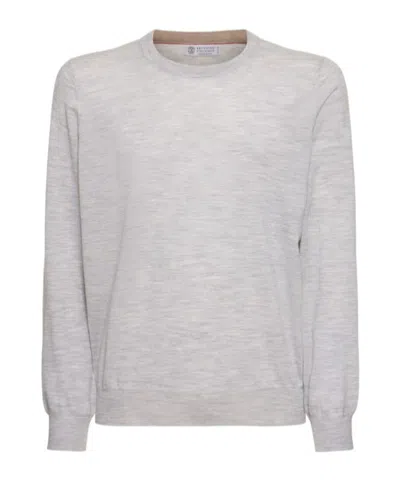 Brunello Cucinelli Round-collar Long-sleeve Hoodie